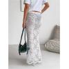 imageMakeMeChic Womens Floral Lace Sheer Maxi Skirt Bodycon Party Long SkirtsWhite