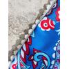 imageMakeMeChic Womens Floral Print 2 Piece Bikini Sets Tie Back Triangle Thong Bathing Suit SwimsuitBlue Printed