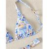 imageMakeMeChic Womens Floral Print 2 Piece Bikini Sets Tie Back Triangle Thong Bathing Suit SwimsuitGraphic Multi