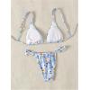 imageMakeMeChic Womens Floral Print 2 Piece Bikini Sets Tie Back Triangle Thong Bathing Suit SwimsuitGraphic Multi