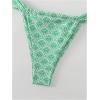 imageMakeMeChic Womens Floral Print 2 Piece Bikini Sets Tie Back Triangle Thong Bathing Suit SwimsuitGreen Multi
