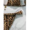 imageMakeMeChic Womens Floral Print 2 Piece Bikini Sets Tie Back Triangle Thong Bathing Suit SwimsuitLeopard Multi B
