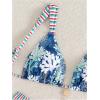 imageMakeMeChic Womens Floral Print 2 Piece Bikini Sets Tie Back Triangle Thong Bathing Suit SwimsuitLight Blue Multi