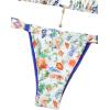 imageMakeMeChic Womens Floral Print 2 Piece Bikini Sets Tie Back Triangle Thong Bathing Suit SwimsuitMulticolor