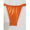 imageMakeMeChic Womens Floral Print 2 Piece Bikini Sets Tie Back Triangle Thong Bathing Suit SwimsuitOrange