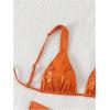 imageMakeMeChic Womens Floral Print 2 Piece Bikini Sets Tie Back Triangle Thong Bathing Suit SwimsuitOrange