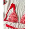 imageMakeMeChic Womens Floral Print 2 Piece Bikini Sets Tie Back Triangle Thong Bathing Suit SwimsuitWhite Floral