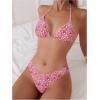 imageMakeMeChic Womens Halter Tie Side Triangle High Cut Bikini Set Bathing Suit SwimsuitDitsy Floral Multicolor