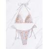 imageMakeMeChic Womens Halter Tie Side Triangle High Cut Bikini Set Bathing Suit SwimsuitFlower Multi