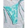 imageMakeMeChic Womens Halter Tie Side Triangle High Cut Bikini Set Bathing Suit SwimsuitMint Green Floral