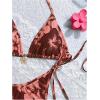 imageMakeMeChic Womens Halter Tie Side Triangle High Cut Bikini Set Bathing Suit SwimsuitMulticolored Floral