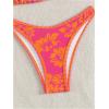 imageMakeMeChic Womens Halter Tie Side Triangle High Cut Bikini Set Bathing Suit SwimsuitOrange