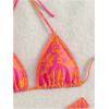 imageMakeMeChic Womens Halter Tie Side Triangle High Cut Bikini Set Bathing Suit SwimsuitOrange