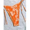 imageMakeMeChic Womens Halter Tie Side Triangle High Cut Bikini Set Bathing Suit SwimsuitOrange Floral