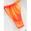 imageMakeMeChic Womens Halter Tie Side Triangle High Cut Bikini Set Bathing Suit SwimsuitOrange Multi