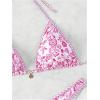 imageMakeMeChic Womens Halter Tie Side Triangle High Cut Bikini Set Bathing Suit SwimsuitPink White