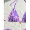 imageMakeMeChic Womens Halter Tie Side Triangle High Cut Bikini Set Bathing Suit SwimsuitPurple Floral