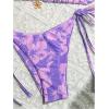 imageMakeMeChic Womens Halter Tie Side Triangle High Cut Bikini Set Bathing Suit SwimsuitPurple Floral