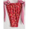 imageMakeMeChic Womens Halter Tie Side Triangle High Cut Bikini Set Bathing Suit SwimsuitRed