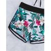 imageMakeMeChic Womens Halter Top Floral Swim Shorts Bikini Set 2 Piece Swimsuit Bathing SuitBlack Multi