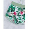 imageMakeMeChic Womens Halter Top Floral Swim Shorts Bikini Set 2 Piece Swimsuit Bathing SuitGreen Multicolor