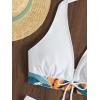 imageMakeMeChic Womens Halter Top Floral Swim Shorts Bikini Set 2 Piece Swimsuit Bathing SuitMulti White