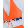 imageMakeMeChic Womens Halter Top Floral Swim Shorts Bikini Set 2 Piece Swimsuit Bathing SuitOrange Multicolor