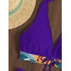 imageMakeMeChic Womens Halter Top Floral Swim Shorts Bikini Set 2 Piece Swimsuit Bathing SuitPurple Floral