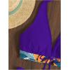 imageMakeMeChic Womens Halter Top Floral Swim Shorts Bikini Set Swimsuit Bathing SuitDark Blue