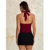 imageMakeMeChic Womens Halter Top Sleeveless Twist Front Going Out Tops Summer ShirtBurgundy
