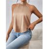 imageMakeMeChic Womens Halter Tops Satin Silk Backless Sleeveless Summer Camisole Going Out TopChampagne