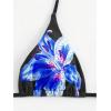 imageMakeMeChic Womens Halter Triangle Bikini Sets Floral 3 Piece Swimsuit Bathing Suit Cover Up Long SkirtBlackblue