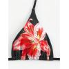 imageMakeMeChic Womens Halter Triangle Bikini Sets Floral 3 Piece Swimsuit Bathing Suit Cover Up Long SkirtBlackred