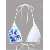 imageMakeMeChic Womens Halter Triangle Bikini Sets Floral 3 Piece Swimsuit Bathing Suit Cover Up Long SkirtBlue and White