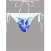 imageMakeMeChic Womens Halter Triangle Bikini Sets Floral 3 Piece Swimsuit Bathing Suit Cover Up Long SkirtBlue and White