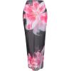 imageMakeMeChic Womens Halter Triangle Bikini Sets Floral 3 Piece Swimsuit Bathing Suit Cover Up Long SkirtFlower Black