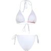 imageMakeMeChic Womens Halter Triangle Bikini Sets Floral 3 Piece Swimsuit Bathing Suit Cover Up Long SkirtFlower White