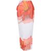 imageMakeMeChic Womens Halter Triangle Bikini Sets Floral 3 Piece Swimsuit Bathing Suit Cover Up Long SkirtFlower White
