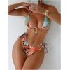 imageMakeMeChic Womens Halter Triangle Bikini Sets Floral 3 Piece Swimsuit Bathing Suit Cover Up Long SkirtMulti