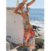 imageMakeMeChic Womens Halter Triangle Bikini Sets Floral 3 Piece Swimsuit Bathing Suit Cover Up Long SkirtMulticolor a