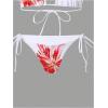 imageMakeMeChic Womens Halter Triangle Bikini Sets Floral 3 Piece Swimsuit Bathing Suit Cover Up Long SkirtWhite a