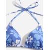 imageMakeMeChic Womens Halter Triangle Bikini Sets Leopard 3 Piece Swimsuit Bathing Suit Cover Up SkirtBlue