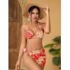 imageMakeMeChic Womens Halter Triangle Bikini Sets Leopard 3 Piece Swimsuit Bathing Suit Cover Up SkirtFloral Orange