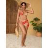 imageMakeMeChic Womens Halter Triangle Bikini Sets Leopard 3 Piece Swimsuit Bathing Suit Cover Up SkirtFloral Orange