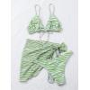imageMakeMeChic Womens Halter Triangle Bikini Sets Leopard 3 Piece Swimsuit Bathing Suit Cover Up SkirtGreen