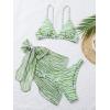 imageMakeMeChic Womens Halter Triangle Bikini Sets Leopard 3 Piece Swimsuit Bathing Suit Cover Up SkirtGreen