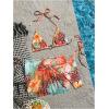 imageMakeMeChic Womens Halter Triangle Bikini Sets Leopard 3 Piece Swimsuit Bathing Suit Cover Up SkirtLeopard Flower