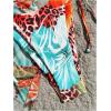 imageMakeMeChic Womens Halter Triangle Bikini Sets Leopard 3 Piece Swimsuit Bathing Suit Cover Up SkirtLeopard Flower