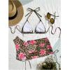imageMakeMeChic Womens Halter Triangle Bikini Sets Leopard 3 Piece Swimsuit Bathing Suit Cover Up SkirtMulticolored