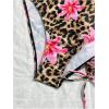 imageMakeMeChic Womens Halter Triangle Bikini Sets Leopard 3 Piece Swimsuit Bathing Suit Cover Up SkirtMulticolored